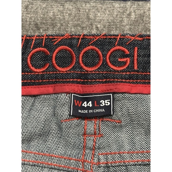 Vintage Y2K Coogi Baggy Wide Leg Jeans Men's 44x35 Embroidered Jnco Style Pants - Picture 3 of 6